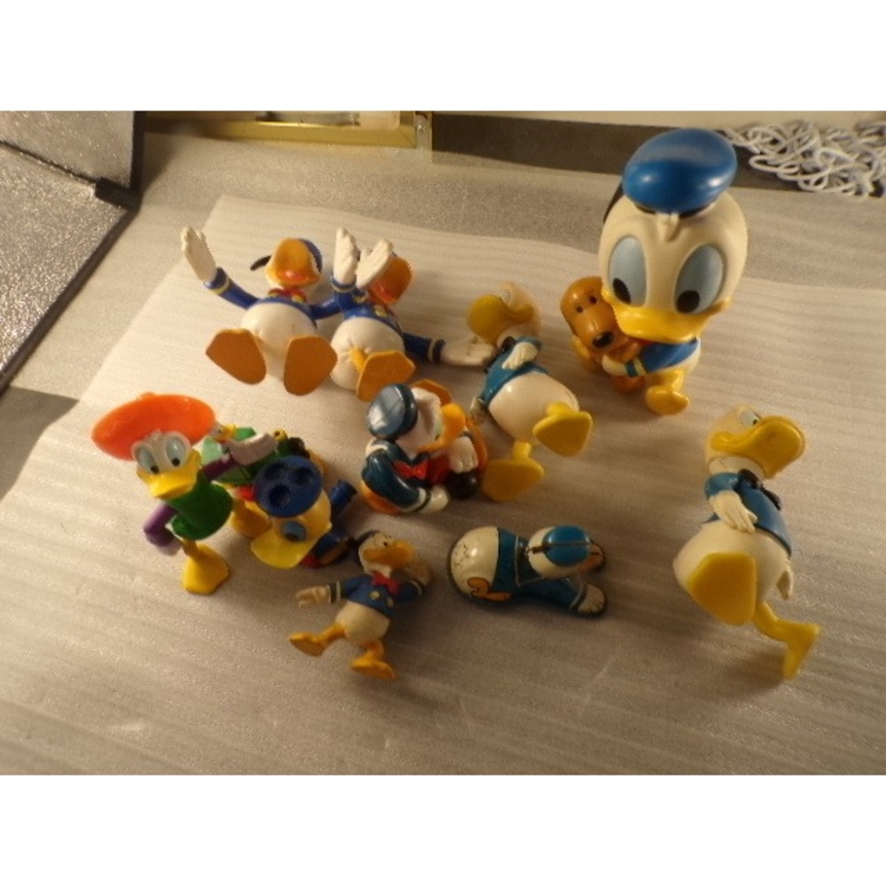 Vintage Disney Donald Duck Toy Lot Figures Tin Wind Up Pencil Sharpener 10pc